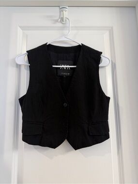 Zara Black Sleeveless Tailored Waistcoat